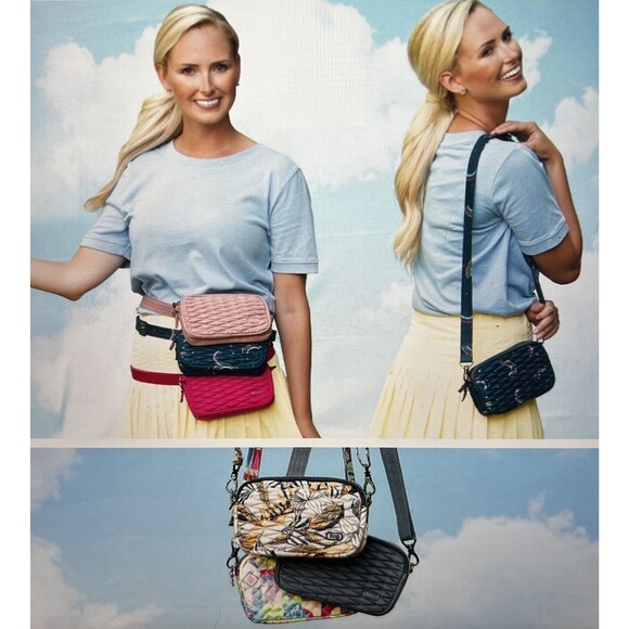 Lug Coupe Gray Quilted RFID Crossbody/Waist Bag with Adjustable Strap NWT - Picture 2 of 13